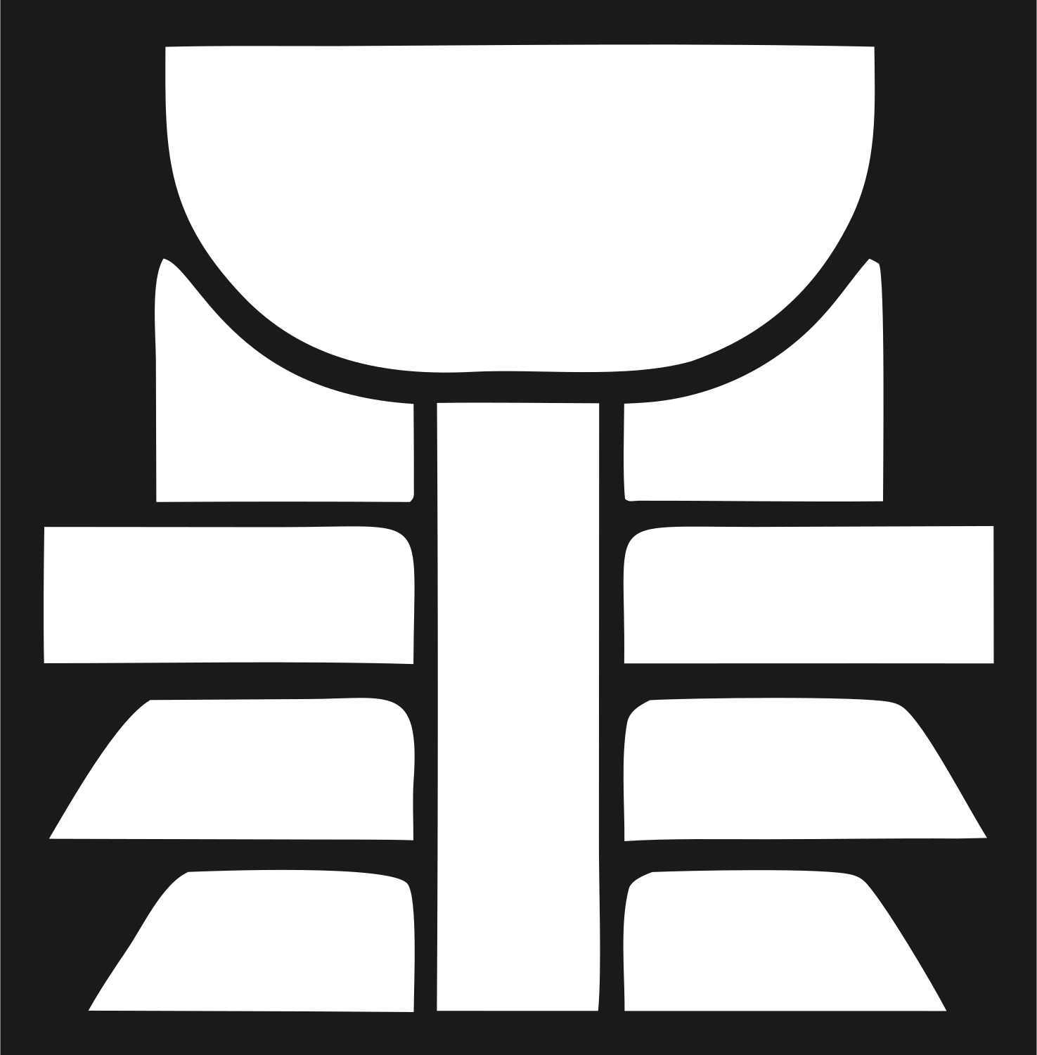 Blocky Lotus Petal Emblem #1a1a1a/#ffffff