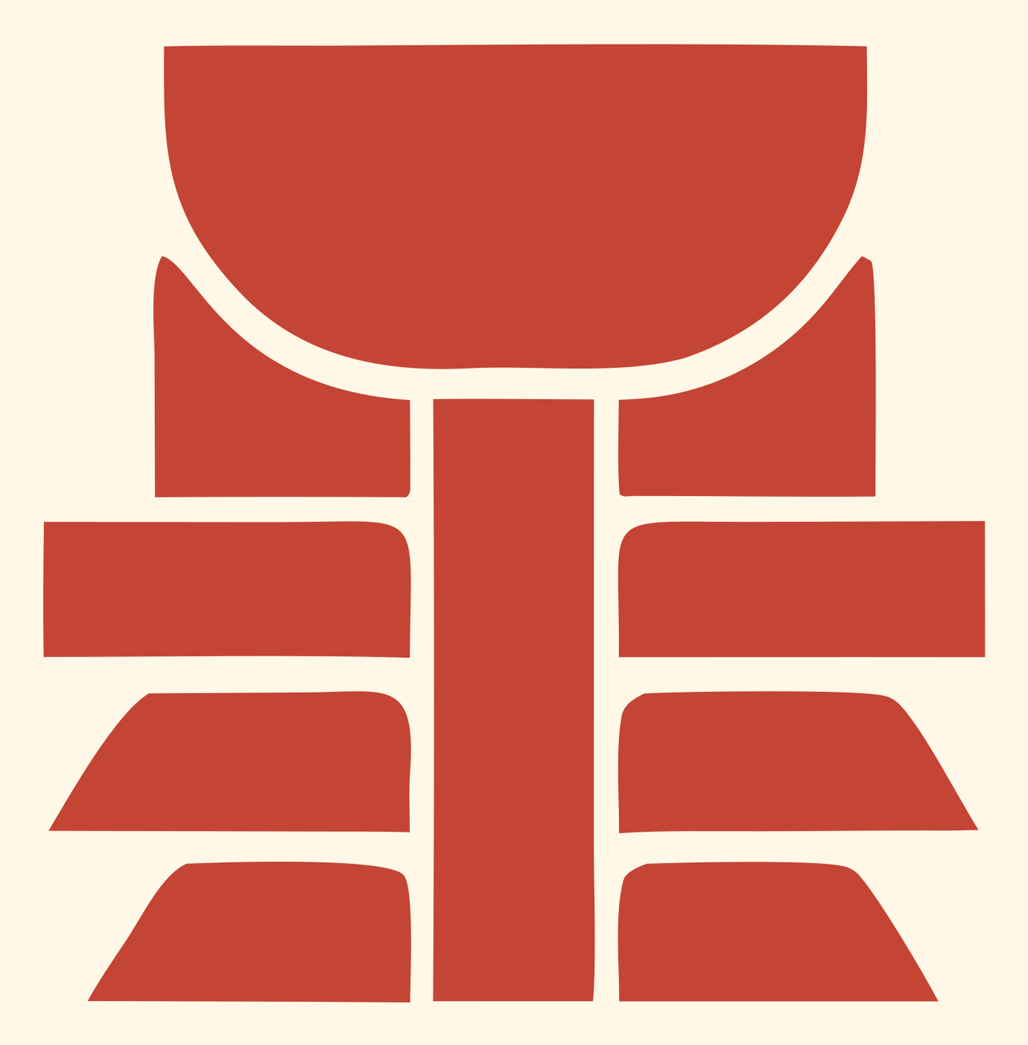 Blocky Lotus Petal Emblem #fff8e7/#c44536