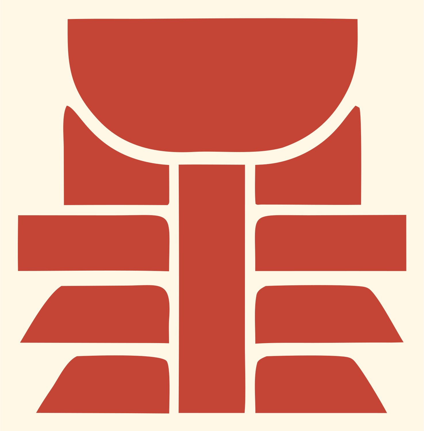 Blocky Lotus Petal Emblem #fff8e7/#c44536