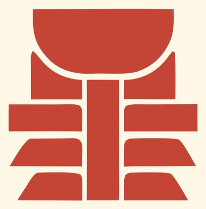Blocky Lotus Petal Emblem #fff8e7/#c44536