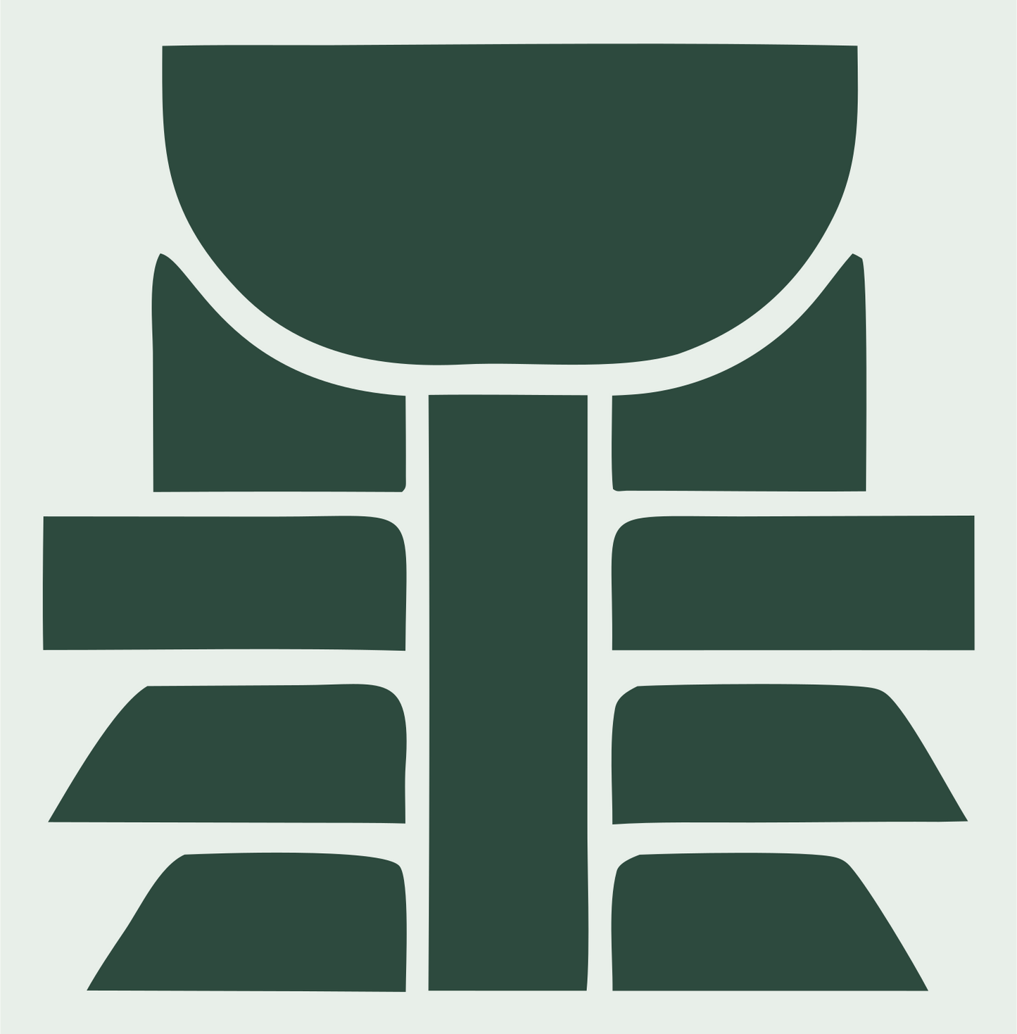 Blocky Lotus Petal Emblem #e8efe9/#2d4a3e