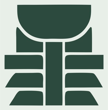 Blocky Lotus Petal Emblem #e8efe9/#2d4a3e