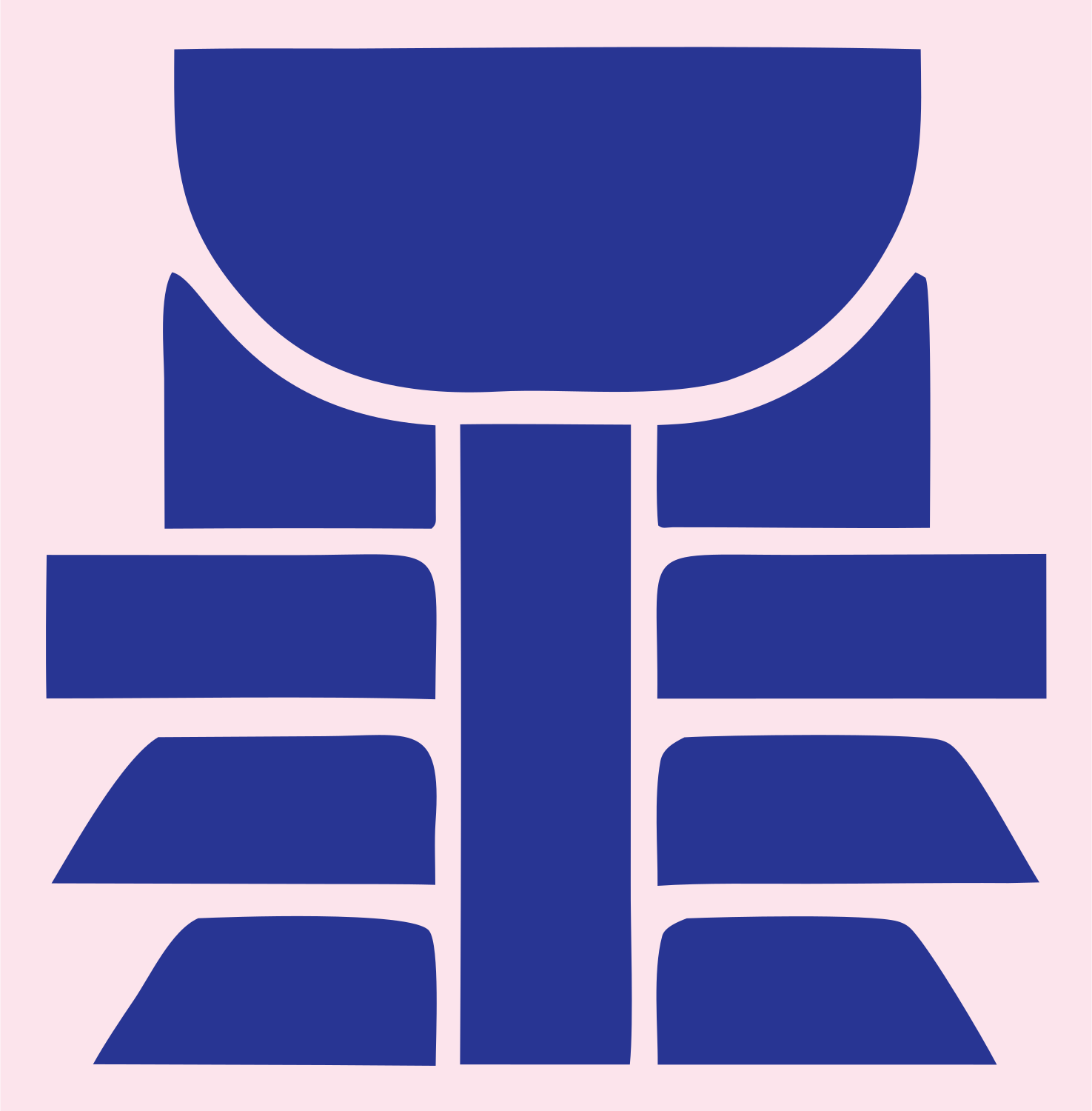 Blocky Lotus Petal Emblem #fce4ec/#283593