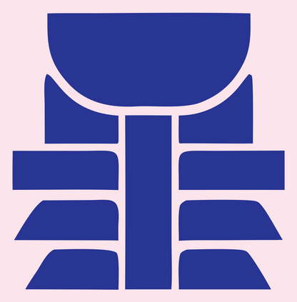 Blocky Lotus Petal Emblem #fce4ec/#283593