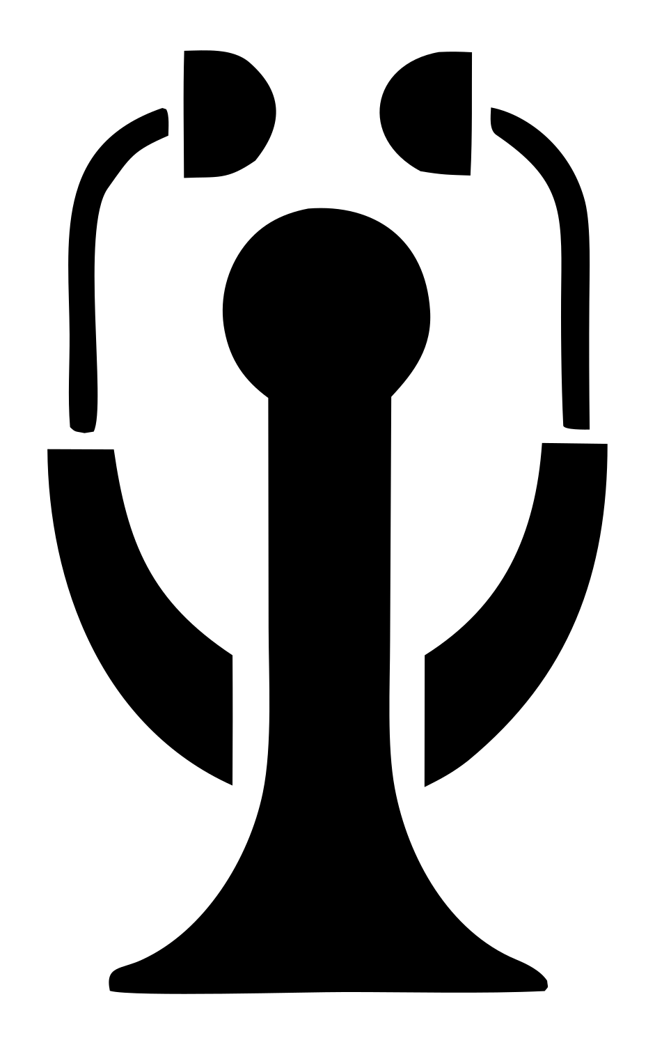 Geometric Stethoscope Upright Mark #ffffff/#000000