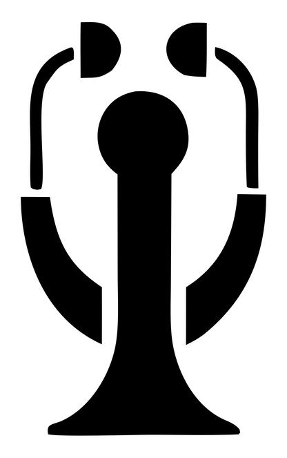 Geometric Stethoscope Upright Mark #ffffff/#000000