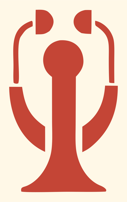 Geometric Stethoscope Upright Mark #fff8e7/#c44536