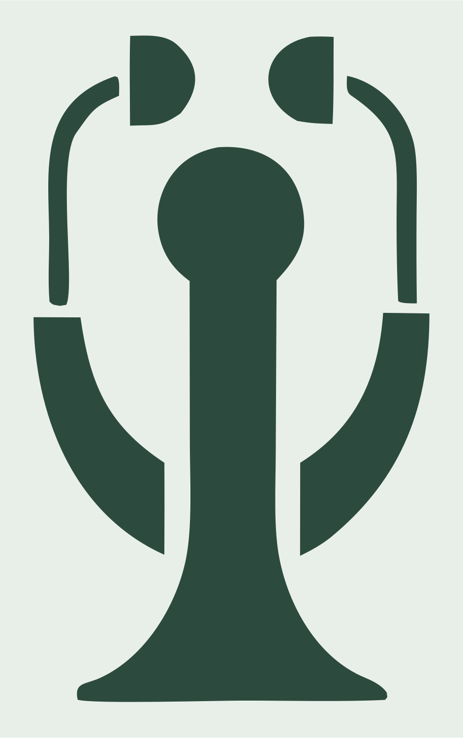 Geometric Stethoscope Upright Mark #e8efe9/#2d4a3e