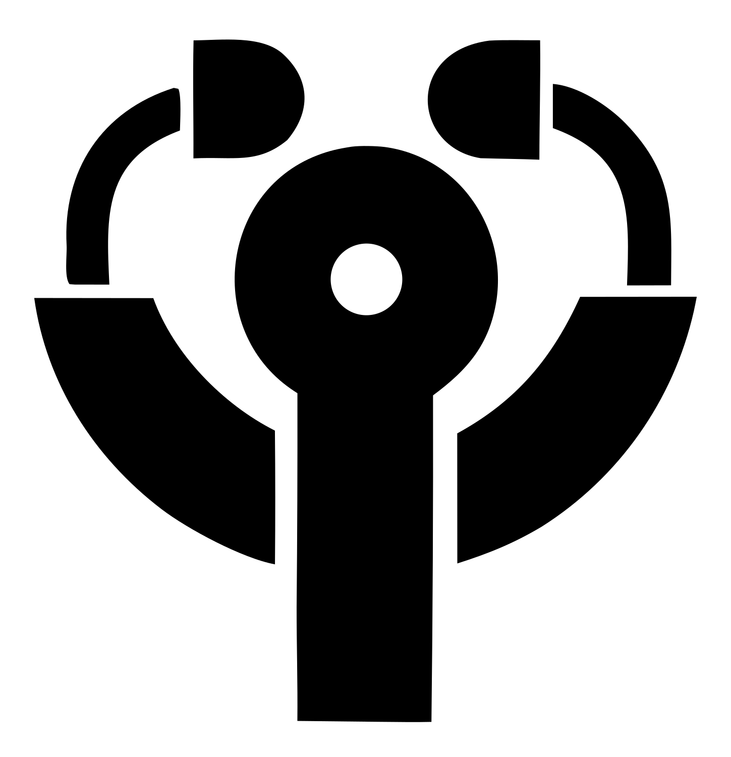 Geometric Stethoscope Radiating Mark #ffffff/#000000