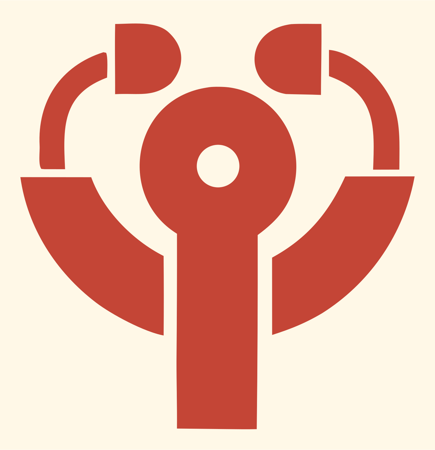 Geometric Stethoscope Radiating Mark #fff8e7/#c44536