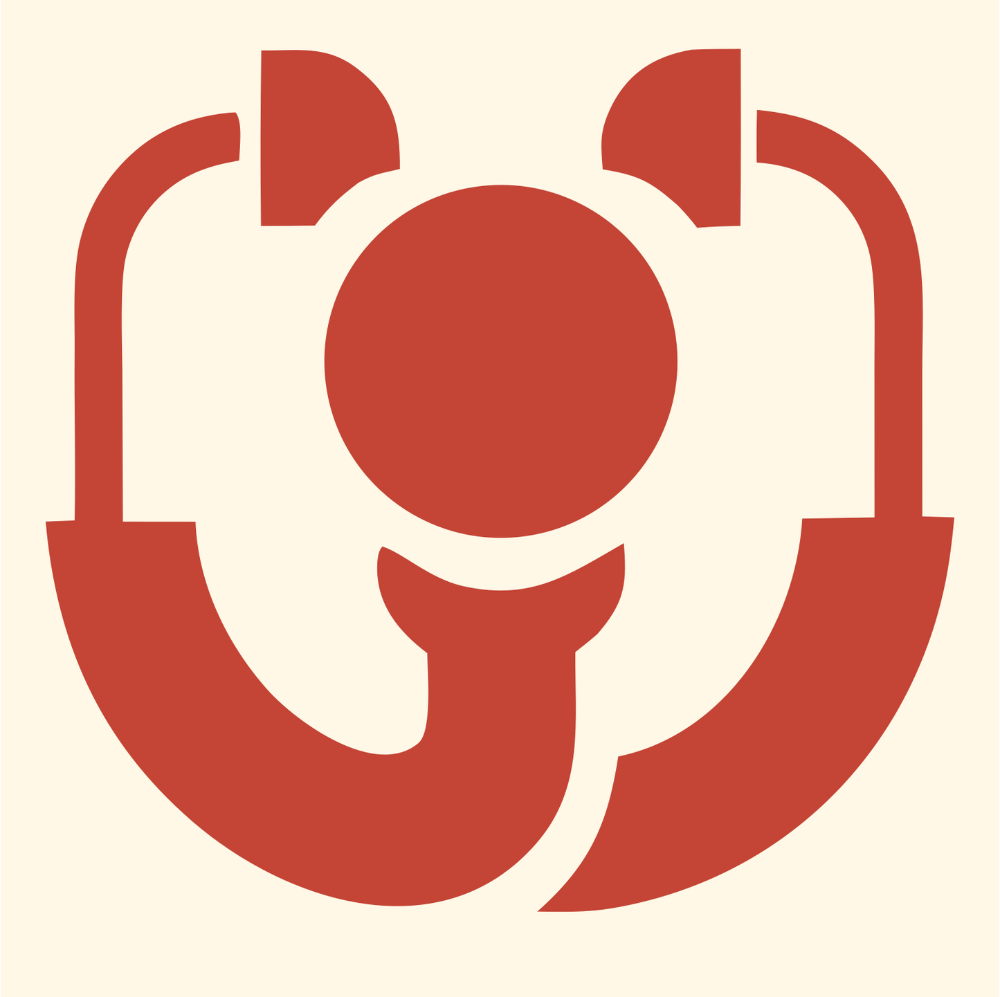 Geometric Stethoscope Symmetry Mark #fff8e7/#c44536