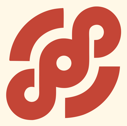 Interlocking Stethoscope Spiral Mark #fff8e7/#c44536