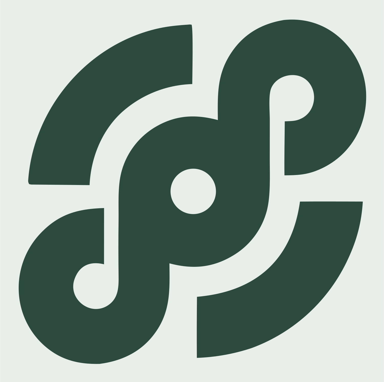 Interlocking Stethoscope Spiral Mark #e8efe9/#2d4a3e