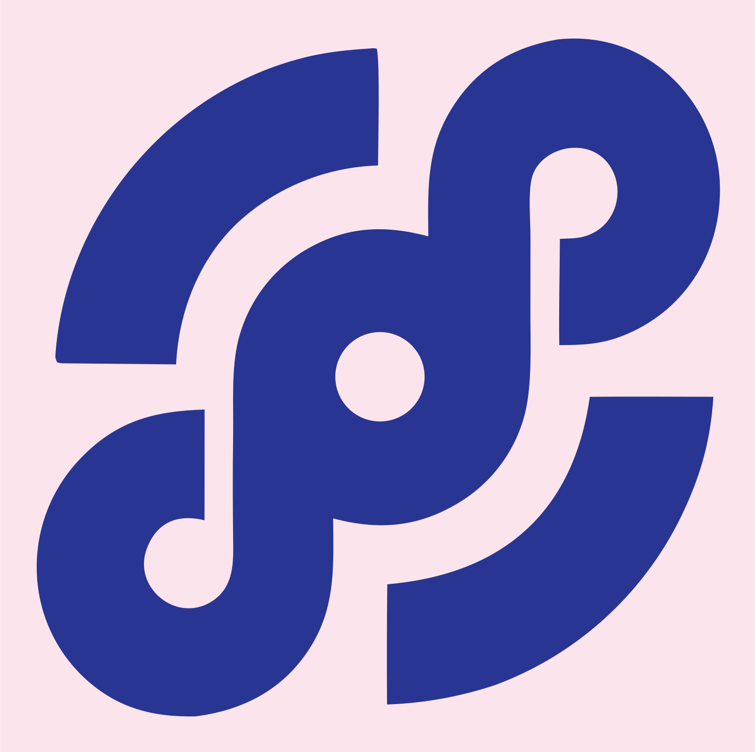 Interlocking Stethoscope Spiral Mark #fce4ec/#283593