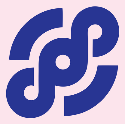 Interlocking Stethoscope Spiral Mark #fce4ec/#283593