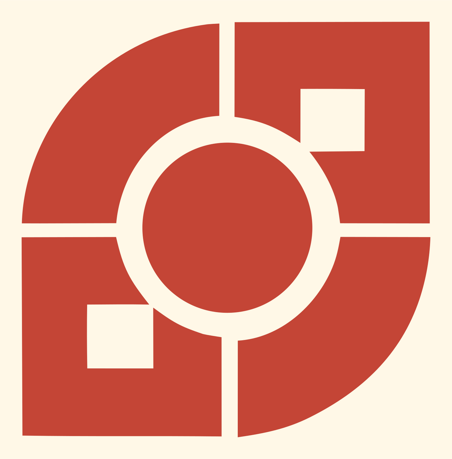 Crosshair Circle Target Mark #fff8e7/#c44536