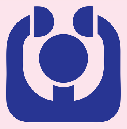 Bold Stethoscope Rounded Badge #fce4ec/#283593