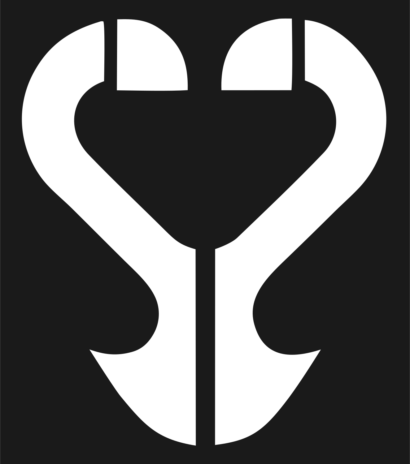 Symmetric Stethoscope Anchor Mark #1a1a1a/#ffffff