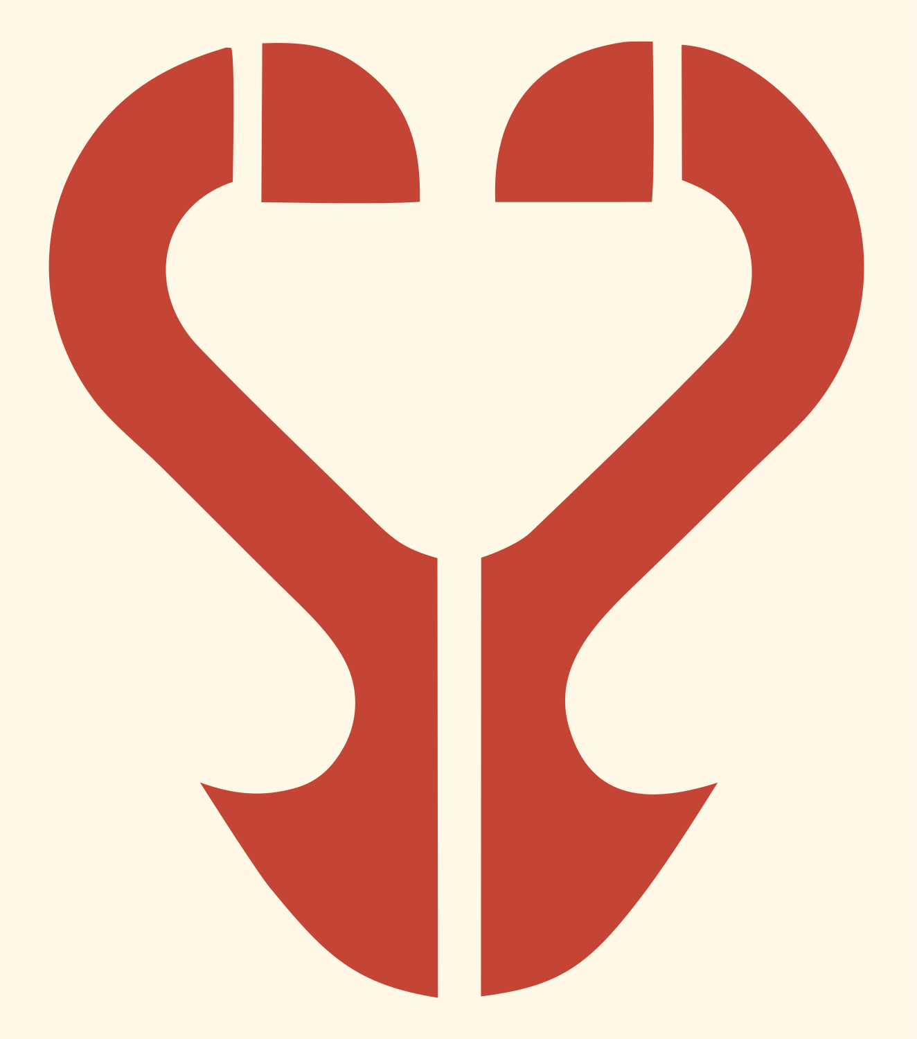 Symmetric Stethoscope Anchor Mark #fff8e7/#c44536