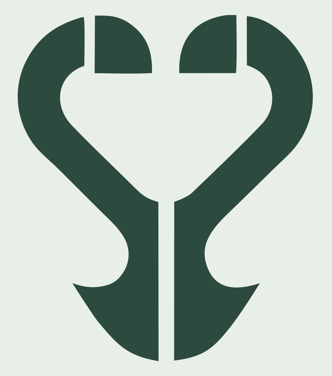Symmetric Stethoscope Anchor Mark #e8efe9/#2d4a3e