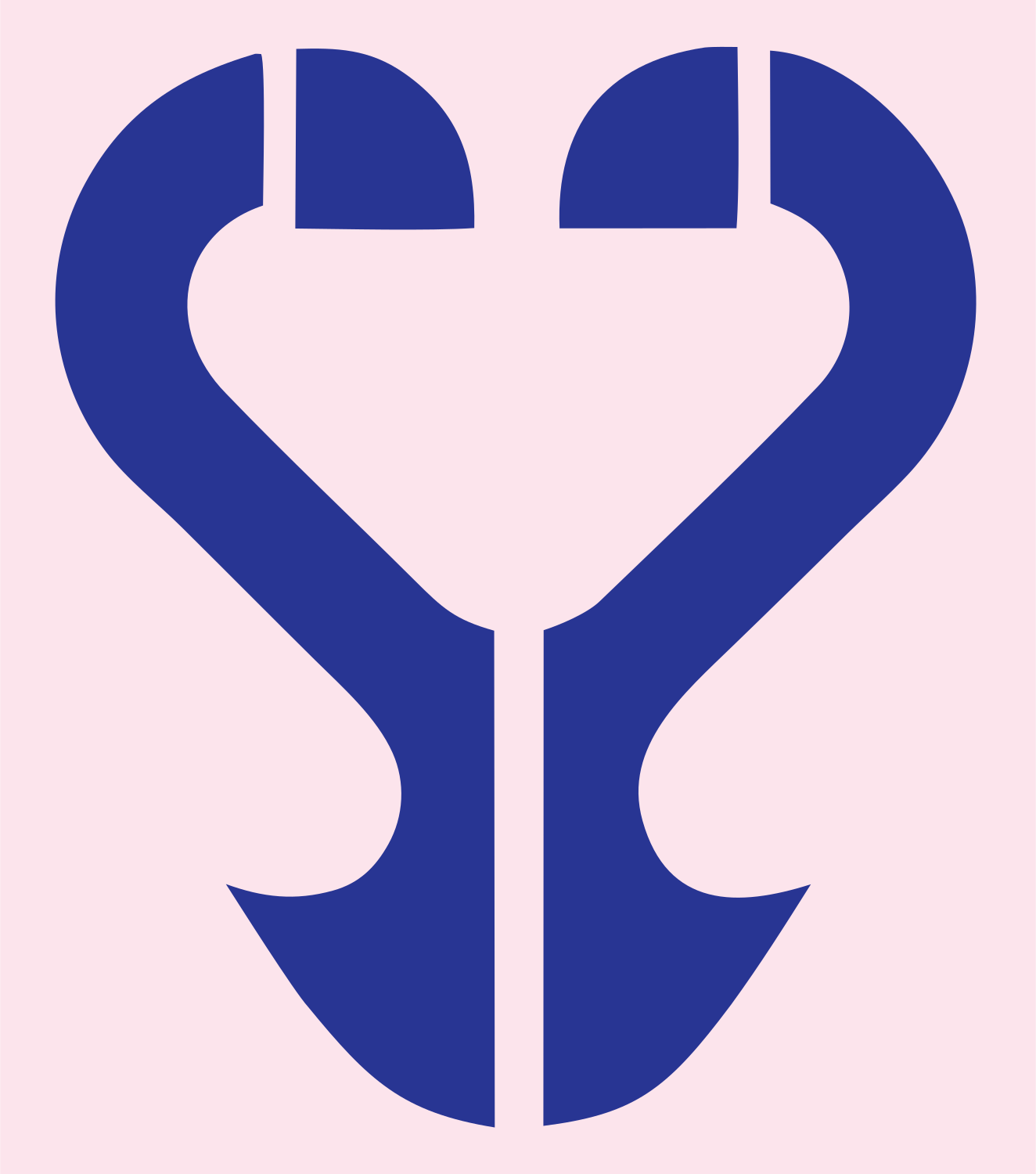 Symmetric Stethoscope Anchor Mark #fce4ec/#283593