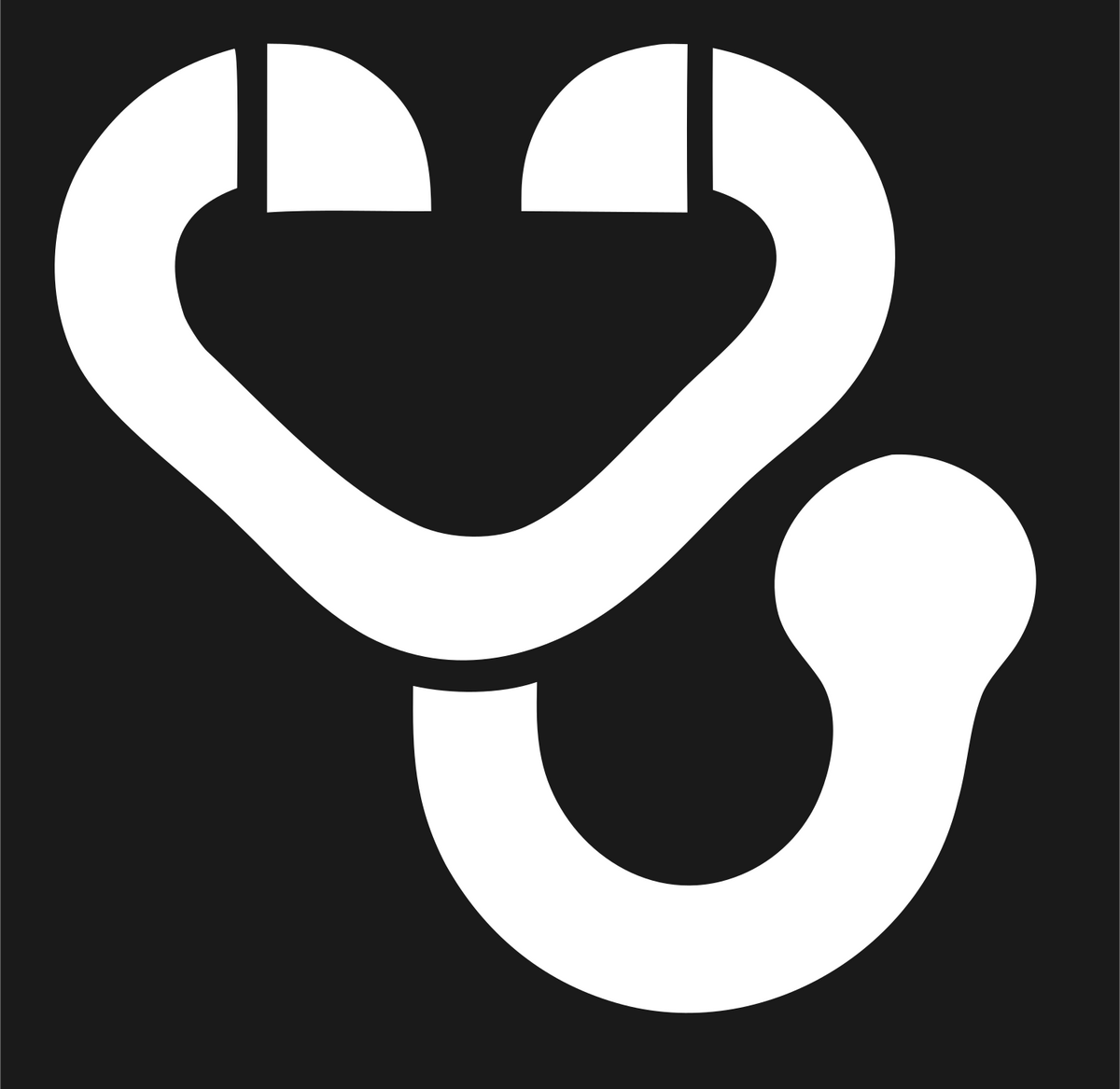 Monoline Stethoscope Minimal Icon #1a1a1a/#ffffff