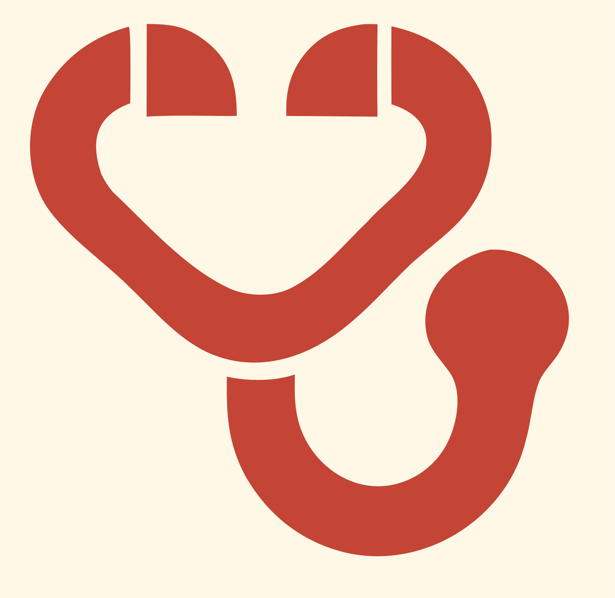Monoline Stethoscope Minimal Icon #fff8e7/#c44536