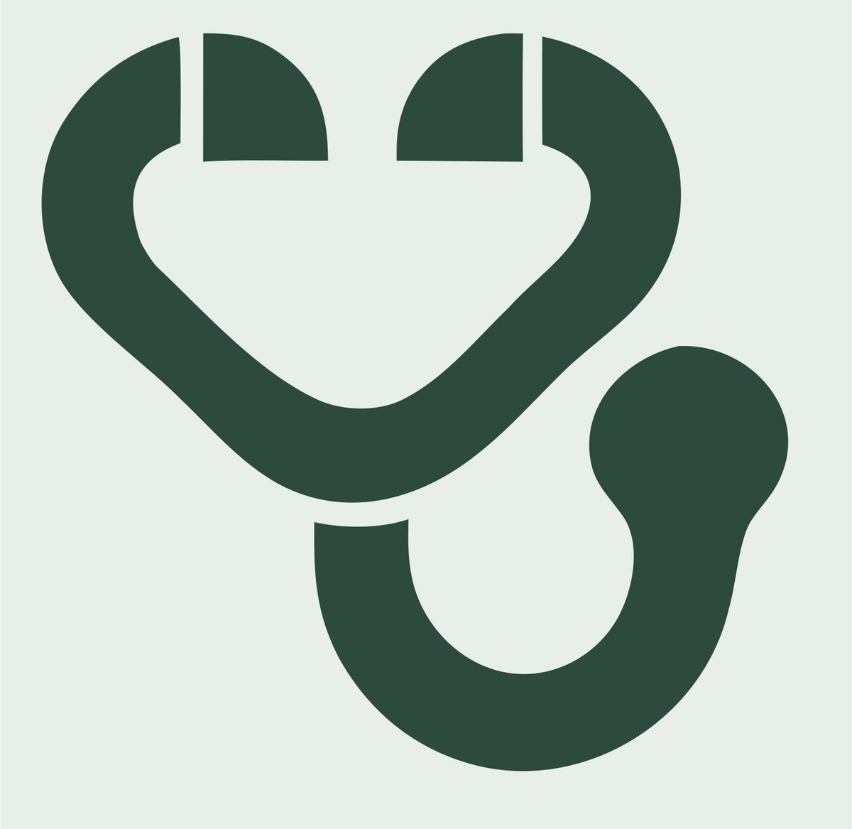 Monoline Stethoscope Minimal Icon #e8efe9/#2d4a3e