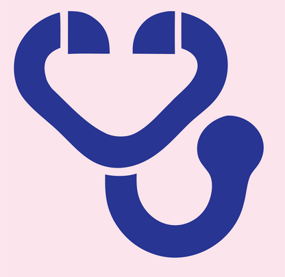Monoline Stethoscope Minimal Icon #fce4ec/#283593