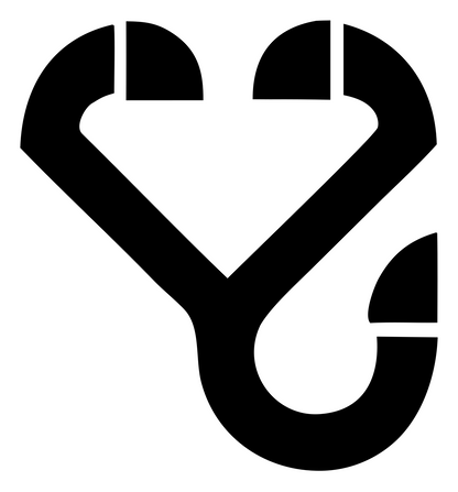 Monoline Stethoscope Split Badge #ffffff/#000000