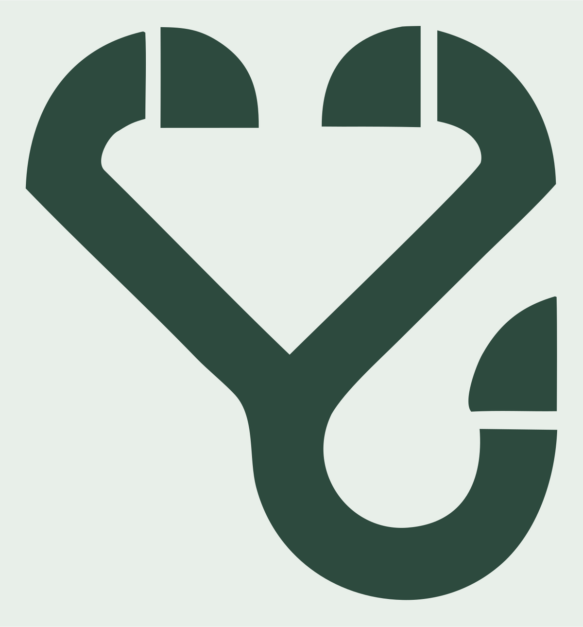 Monoline Stethoscope Split Badge #e8efe9/#2d4a3e