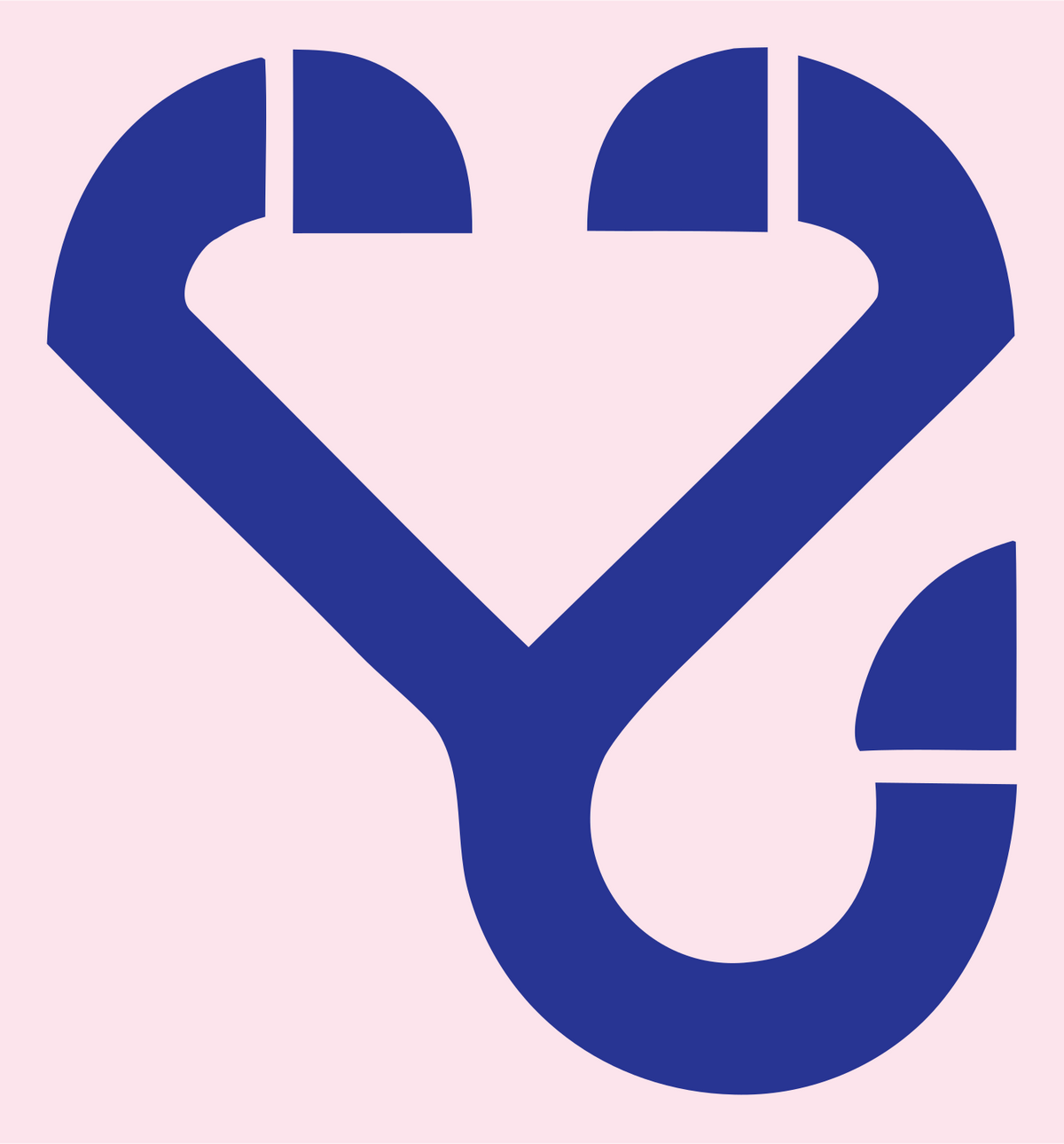 Monoline Stethoscope Split Badge #fce4ec/#283593