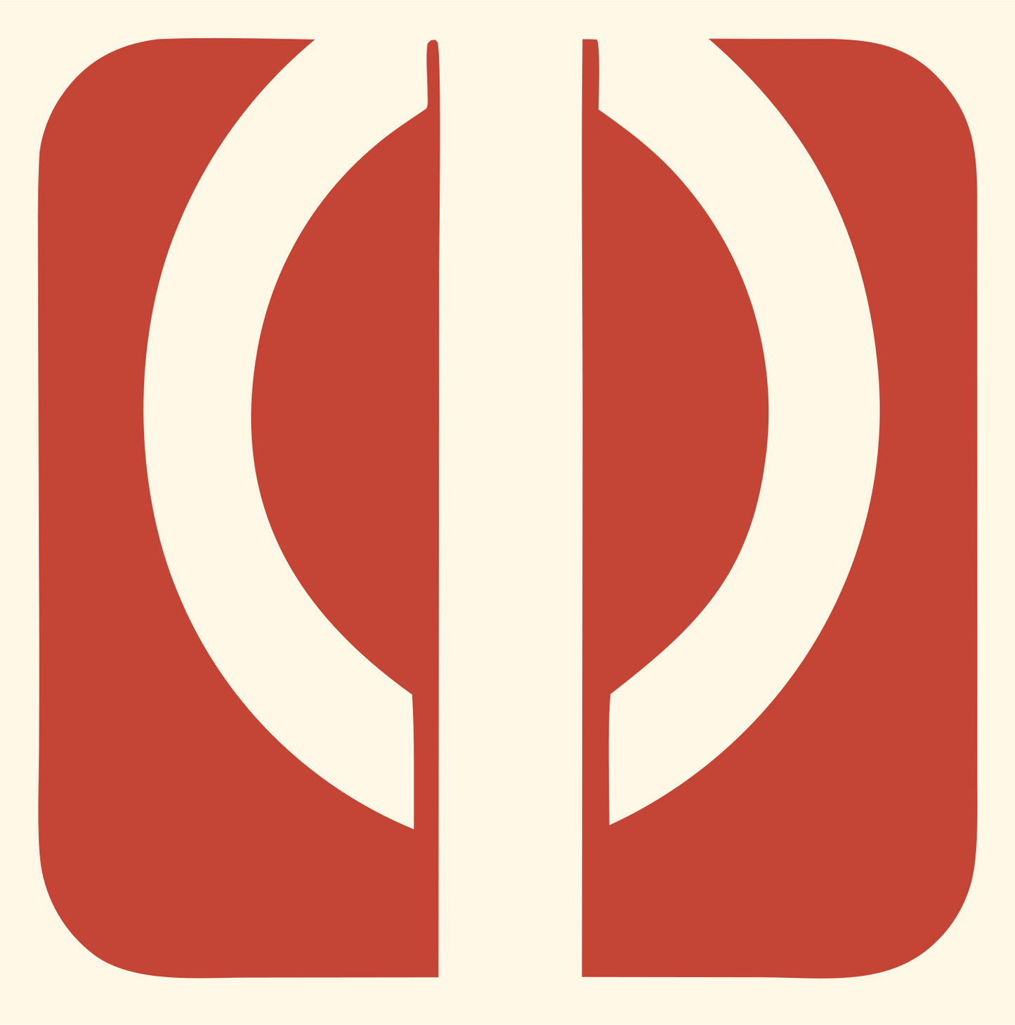 Split Oval Stethoscope Badge #fff8e7/#c44536