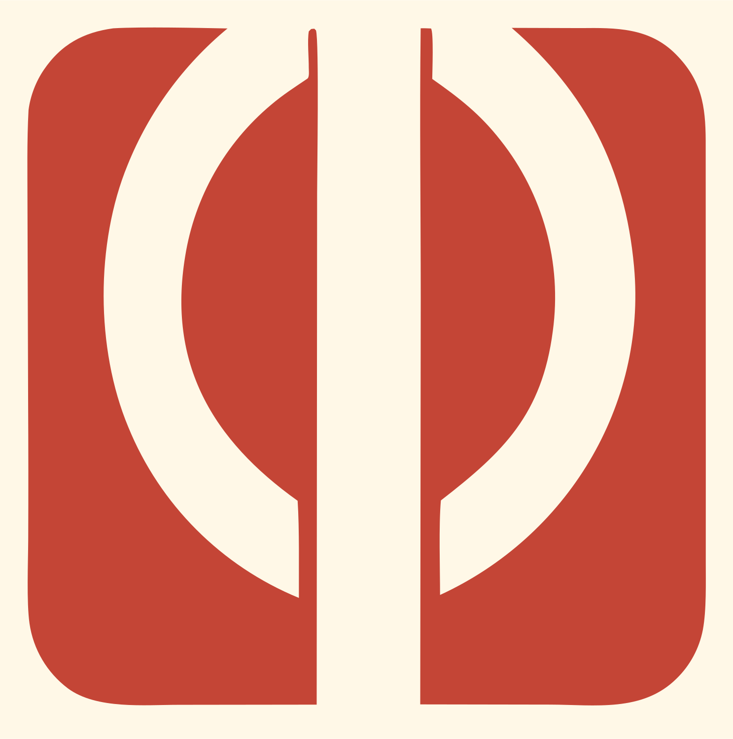 Split Oval Stethoscope Badge #fff8e7/#c44536