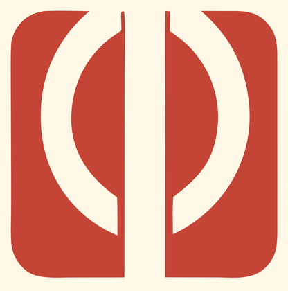 Split Oval Stethoscope Badge #fff8e7/#c44536
