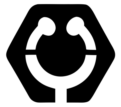 Negative Space Stethoscope Hexagon Mark #ffffff/#000000