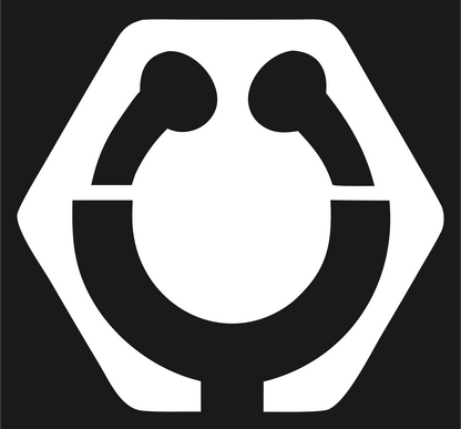 Negative Space Stethoscope Hexagon Mark #1a1a1a/#ffffff