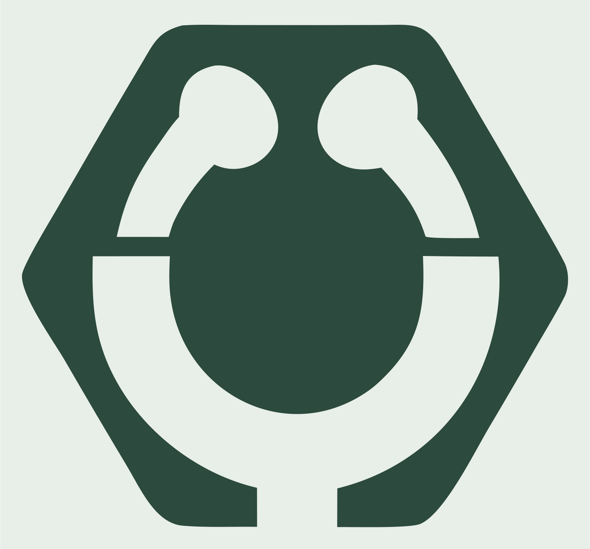 Negative Space Stethoscope Hexagon Mark #e8efe9/#2d4a3e
