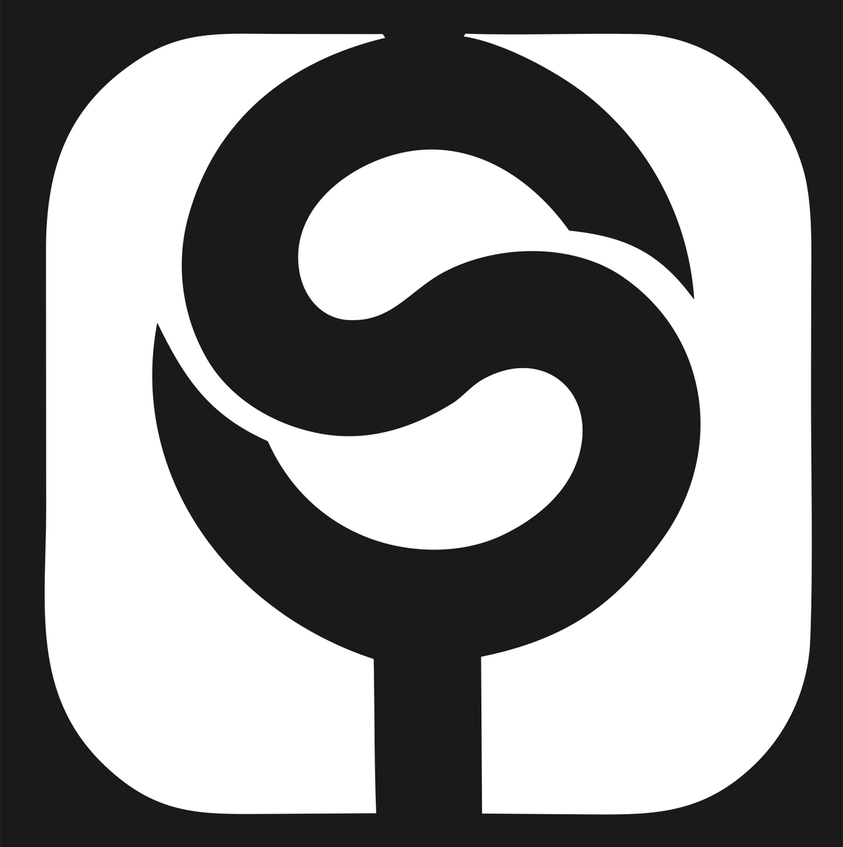 Negative Space Stethoscope App Icon #1a1a1a/#ffffff