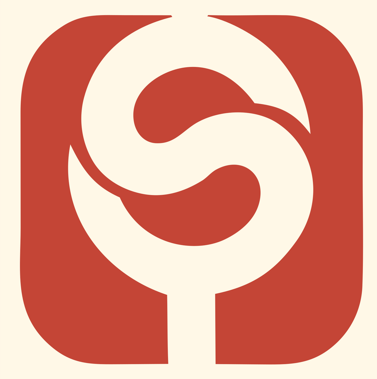 Negative Space Stethoscope App Icon #fff8e7/#c44536