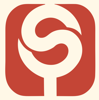 Negative Space Stethoscope App Icon #fff8e7/#c44536
