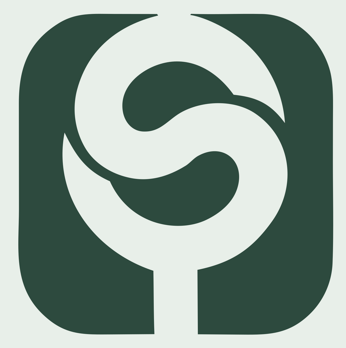 Negative Space Stethoscope App Icon #e8efe9/#2d4a3e