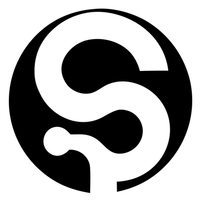 Negative Space S Letter Badge #ffffff/#000000