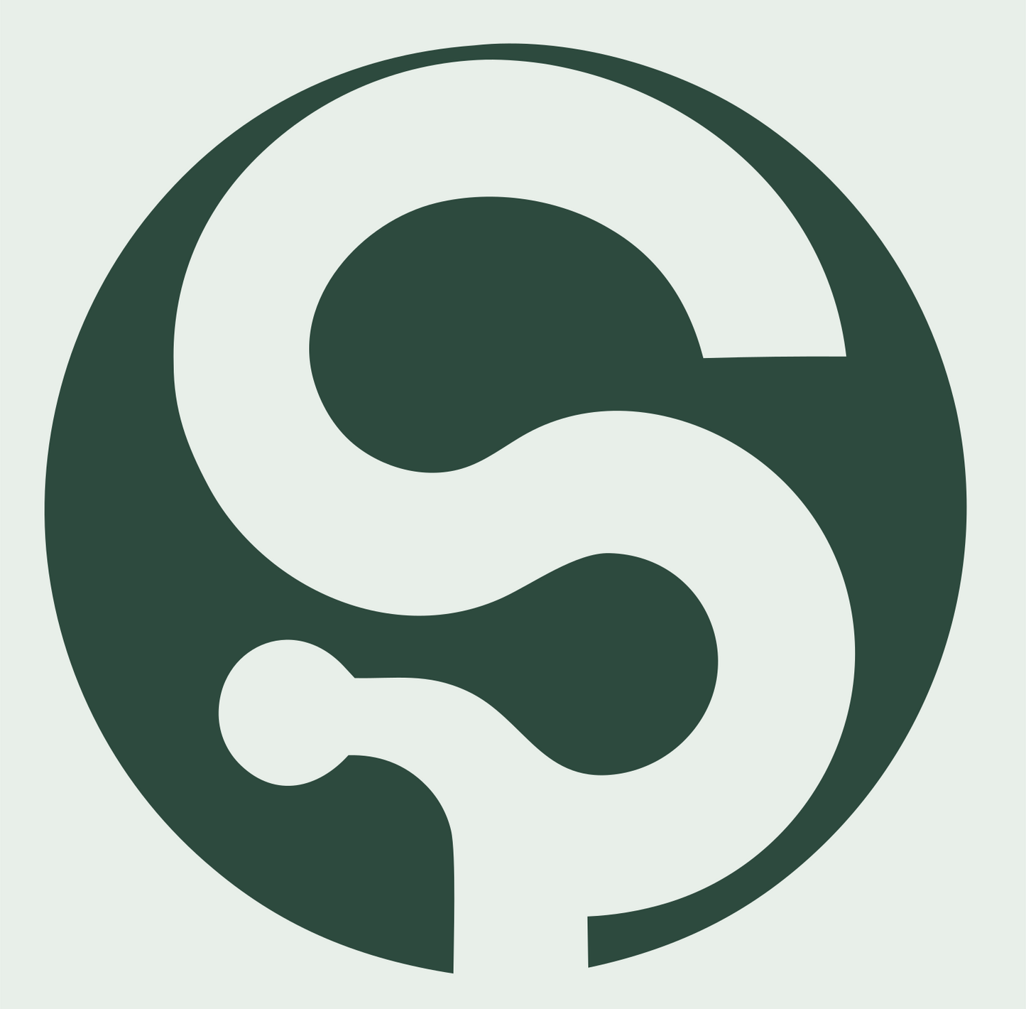 Negative Space S Letter Badge #e8efe9/#2d4a3e