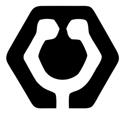 Negative Space Stethoscope Hexagon Mark #ffffff/#000000