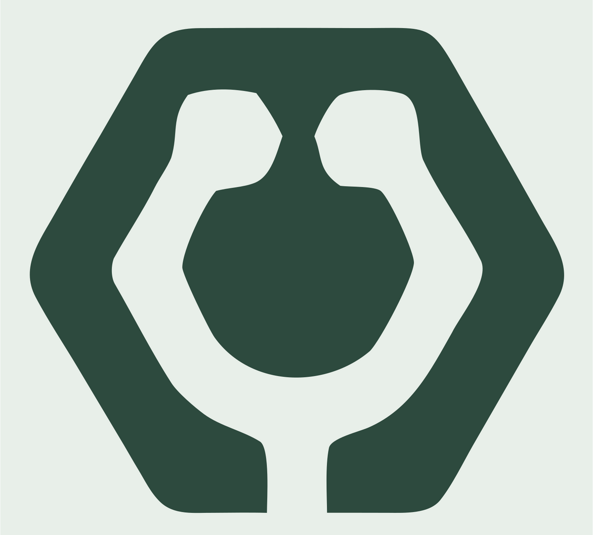 Negative Space Stethoscope Hexagon Mark #e8efe9/#2d4a3e
