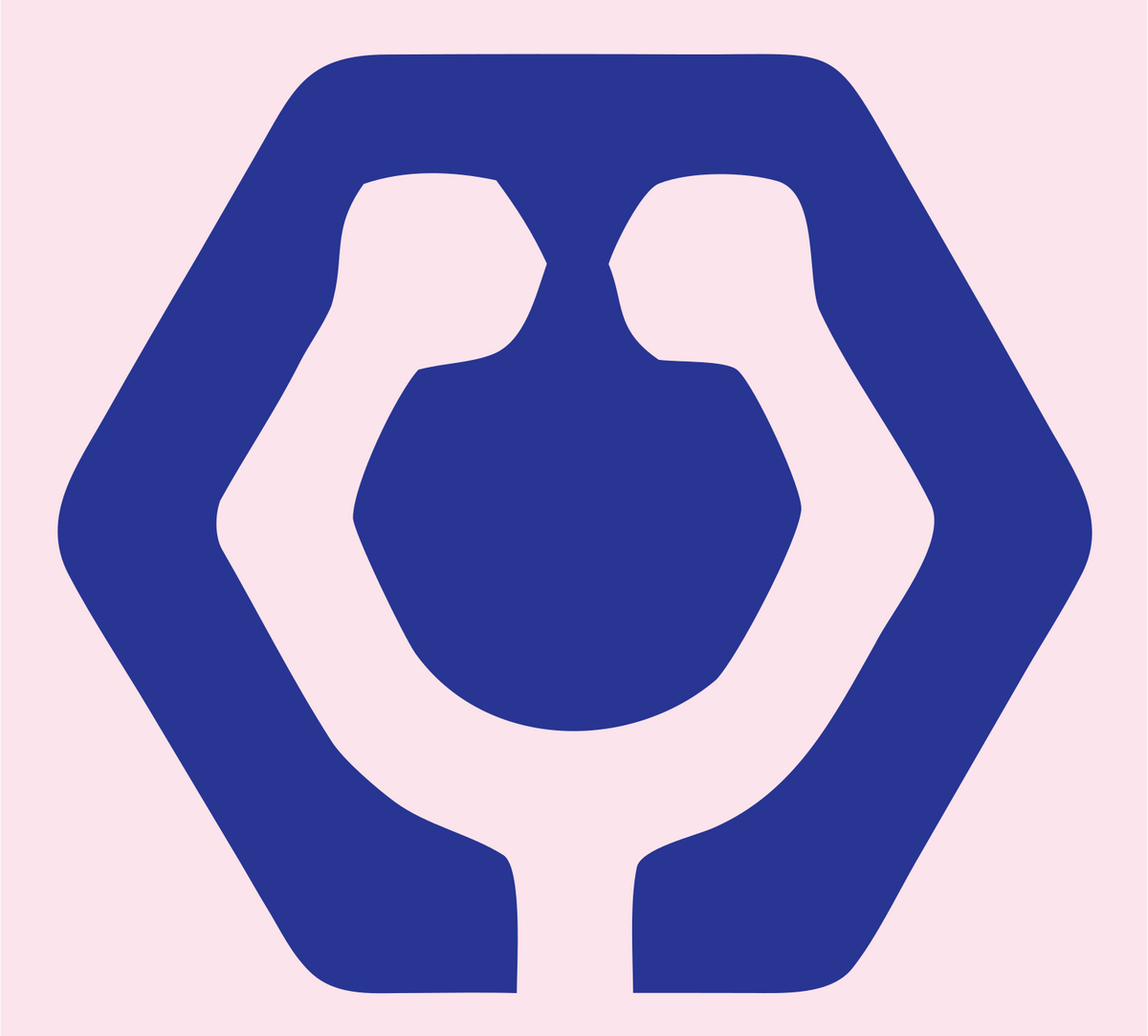 Negative Space Stethoscope Hexagon Mark #fce4ec/#283593