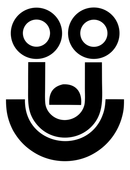 Bold Smiley Face Stethoscope Mark #ffffff/#000000