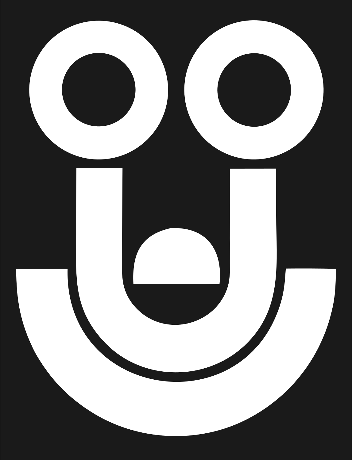 Bold Smiley Face Stethoscope Mark #1a1a1a/#ffffff