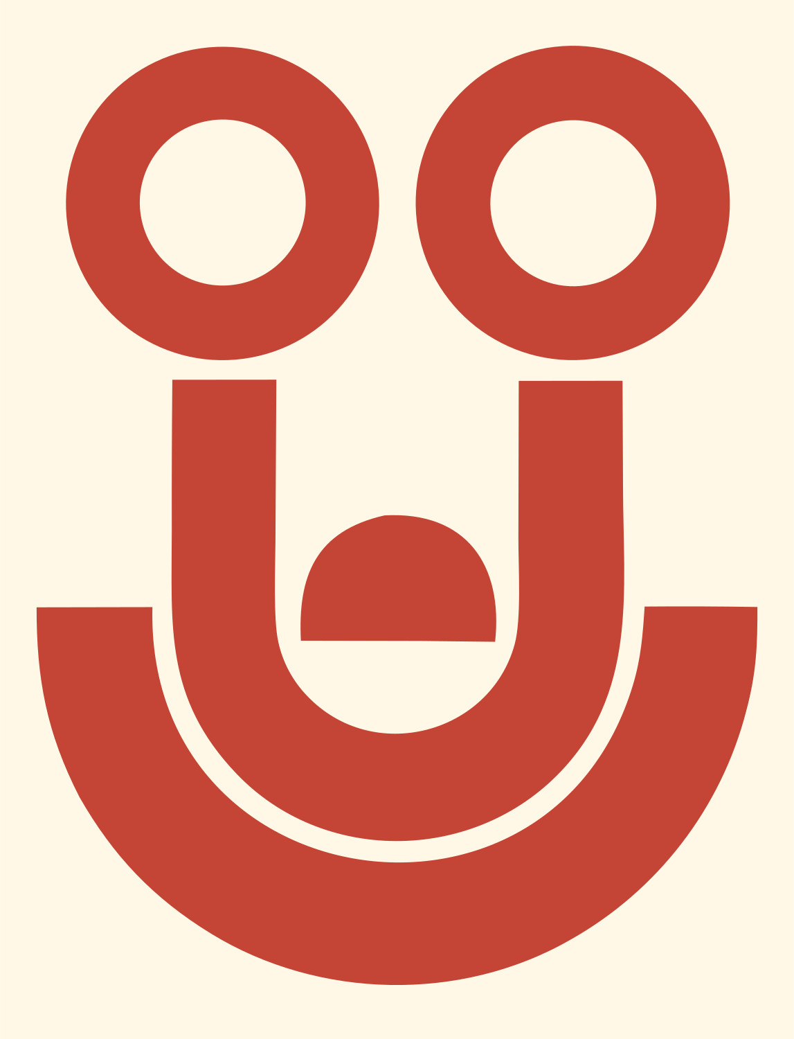 Bold Smiley Face Stethoscope Mark #fff8e7/#c44536